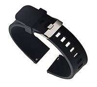 NLNKDTDPAK 20mm Watch Strap 22mm 24mm Universal Band Silicone Rubber Link Bracelet Wrist Light Soft For Gear S3 Fit For Huawei(Black silver,22mm)