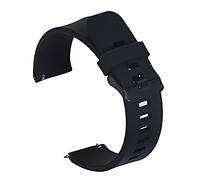 NLNKDTDPAK 20mm Watch Strap 22mm 24mm Universal Band Silicone Rubber Link Bracelet Wrist Light Soft For Gear S3 Fit For Huawei(BLACK BLACK,18mm)