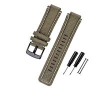 NLNKDTDPAK 24 * 16mm Watch Strap Fit For Timex T2N720 T2N721 TW2T76500 6300 6400 Series Nylon+ Leather Replacement Bracelet For Men Women(Army-black buckle)