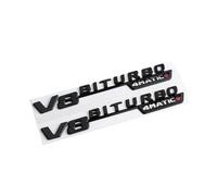 NLNKDTDPAK 3D ABS Black Car Decal V8 BITURBO Rear Trunk Emblem Sticker Logo GLE63S Badge Fit For Mercedes AMG GLE 63 S W167 W166 C292(V8 Shiny Black 2Pcs)