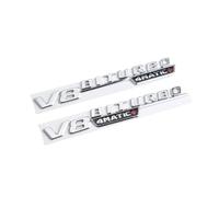 NLNKDTDPAK 3D ABS Black Car Decal V8 BITURBO Rear Trunk Emblem Sticker Logo GLE63S Badge Fit For Mercedes AMG GLE 63 S W167 W166 C292(V8 Shiny Silver 2Pcs)