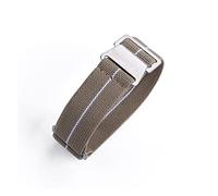 NLNKDTDPAK 60s French Troop Parachute Bag Strap Fit For Nato Strap 22mm Elastic Nylon Bracelet Accessories Watch Band Replace 20mm Watch Straps(KHAKI WHITE LINE)