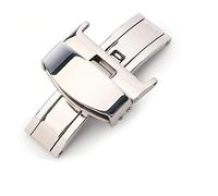 NLNKDTDPAK Butterfly Deployment Buckle Automatic Double Click Stainless Steel Strap Button For Watch Band 14mm 16mm 20mm 22mm Gift Tool(Black Gray,14mm)