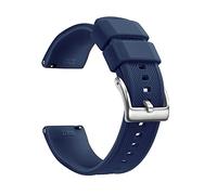 NLNKDTDPAK Double Color Silicone Strap 20mm 22mm Waterproof Diving Watchband Fit For Huawei/Fit For Samsung Galaxy Watch With Quick Release Spring Bars(NAVY BLUE,22MM)