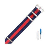 NLNKDTDPAK Fit For Daniel Fit For Wellington Fit For Tissot Fit For Rolex Water Ghost Fit For Citizen Fit For Seiko Elastic Nylon Watch Strap 18 20 22mm(Blue Red,22mm)