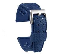 NLNKDTDPAK Fit For IWC Fit For Seiko5 Fit For Astron Watchband Silicone WatchBand 20mm 22mm Sports Rubber Strap Sport Waterproof(Blue-silver,22mm)