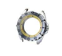 NLNKDTDPAK Fit For NH35 Case 44mm Steel Men Stainless Luminous Mechanical Diving Watch For NH36 4R35A 4R36A Movement(Giallo.)
