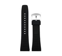 NLNKDTDPAK Fit For Seiko VELATURA/SRH 006 013 SPC007J1 SNAE17 26mm Black Silicone Sports Strap 26mm Men's Rubber Watchband Watch Accessories(108 Black Silver)