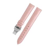 NLNKDTDPAK Lady Watch Bands Fit For PP Watch Fit For Omega Leather Watch Strap Fit For Tissot Brand Watchband Bracelet Women 12/14/16/18/20/22mm(Pink silver,13mm)