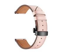 NLNKDTDPAK Leather Strap Band Watch Active 2 44mm 40mm Bracelet Butterfly Buckle Watchband Fit For Samsung Galaxy(Black Pink,20mm)
