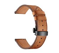 NLNKDTDPAK Leather Strap Band Watch Active 2 44mm 40mm Bracelet Butterfly Buckle Watchband Fit For Samsung Galaxy(Black Brown,22mm)
