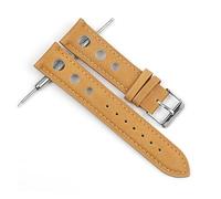 NLNKDTDPAK Leather Watch Strap Band 18mm 20mm 22mm 24mm Watchband Stainless Steel Buckle For Men Women Watch Accessories(TAN,24mm)