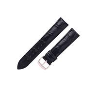 NLNKDTDPAK Leather Watchband 14/16/18/19/20/21/22mm Women Men Watch Strap Business Strap Watch Wristband Fit For Tissot Fit For DW(Black black-Rosegold,14mm)