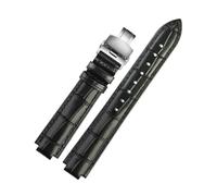 NLNKDTDPAK Leather Watchband Fit For Ballon Bleu Wrist Band Men Female Convex Leather Strap 14 * 8mm 18 * 11mm 20 * 12mm Fashion Bracelet(Black silver B,14-8mm)