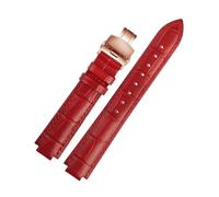 NLNKDTDPAK Leather Watchband Fit For Ballon Bleu Wrist Band Men Female Convex Leather Strap 14 * 8mm 18 * 11mm 20 * 12mm Fashion Bracelet(Red rose gold B,20-12mm)