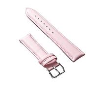 NLNKDTDPAK Leather Watchband Soft Material Watch Band Wrist Strap 12 14 16 18 20 21 22mm With Silver Color Stainless Steel Buckle(Colore: Rosa.,20mm)