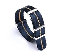 NLNKDTDPAK Material Watch Band 20mm 22mm Stainless Steel Buckle Military Nylon Men Replacement Bracelet Nato Strap Watch Accessories(Blue khaki,20mm)