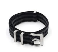 NLNKDTDPAK Men's French Troops Parachute Bag Nylon Elastic Belt Watchband 18mm 20mm 22mm Watch Strap Silver Buckle Fit For NATO(Light Green,22 Silver Buckle)