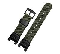 NLNKDTDPAK Military Green Nylon Watchband Fit For Casio SGW-100 Waterproof Strap Replacement Driving Sport Watch Accessories(Green black buckle)