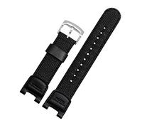 NLNKDTDPAK Military Green Nylon Watchband Fit For Casio SGW-100 Waterproof Strap Replacement Driving Sport Watch Accessories(Black silver buckle)