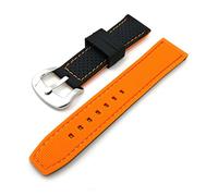 NLNKDTDPAK Nato Strap Sports Waterproof Watch Accessories Car Line Double-color Silicone Watch Strap(Orange,20mm)