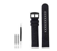 NLNKDTDPAK Nylon Canvas Bottom Watch Strap Fit For SEIKO NO.5 SRPC31J1 SSC295J1 20 21 22mm Black Green Gray Khaki Blue Men's Watchband(Black-B pin,21mm)