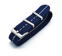 NLNKDTDPAK Nylon Nato Straps 20mm 22mm Watch Bands Durable French Troops Military Parachute Special Elastic Watch Bands Replacement For Men(Deep Blue White,20mm)