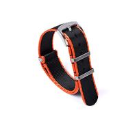 NLNKDTDPAK Nylon Nato Watch Strap 20 22mm Watchband Fit For James Bond 007 Military Seatbelt Watch Band Fit For Omega Rolex Accessories Replacement(Black Orange Edge,20mm)