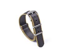 NLNKDTDPAK Nylon Nato Watch Strap 20 22mm Watchband Fit For James Bond 007 Military Seatbelt Watch Band Fit For Omega Rolex Accessories Replacement(Grey khaki Edge,20mm)