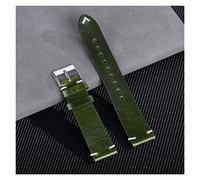 NLNKDTDPAK Oil Wax Retro Color Change Watch Strap Parts Women's Men's Business Watchband 20mm 22mm Leather Strap Bracelet Accessory(Grass Green,22mm)