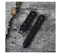 NLNKDTDPAK Original Leather Handmade Wrist Watch Band Strap Belt Stainless Clasp For Men Women Watchband 18 20 22 24 Mm KZ3H04(Nero,20mm)