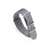 NLNKDTDPAK Premium Herringbone 20mm 22mm Seatbelt Watch Band Nylon Nato Strap Fit For 007 Fit For James Bond Military Striped Replacement Watch(Grey,20mm)