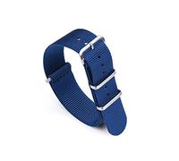 NLNKDTDPAK Premium Herringbone 20mm 22mm Seatbelt Watch Band Nylon Nato Strap Fit For 007 Fit For James Bond Military Striped Replacement Watch(Dark blue,20mm)