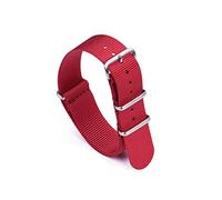 NLNKDTDPAK Premium Herringbone 20mm 22mm Seatbelt Watch Band Nylon Nato Strap Fit For 007 Fit For James Bond Military Striped Replacement Watch(Red,22mm)
