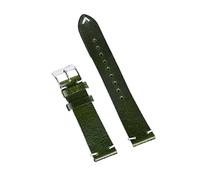 NLNKDTDPAK Premium Oil Wax Leather Straps 20mm 22mm Vintage Watch Band Black Blue Brown Green Coffee Handmade Watchband Accessories(Grass Green,20mm)