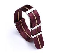 NLNKDTDPAK Premium Smooth Nylon Nato Strap 20mm 22mm Black/Red/Blue Khaki Fit For Most Watches Seatbelt Bracelet Watch Band Replacement(Red-Khaki,20mm)