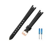 NLNKDTDPAK Quality Black Leather And Concave Interface Female Watchband Fit For Anne Klein Series AK 1950/9442/9918/9168 With Steel Buckle(Black-Rose-K12)