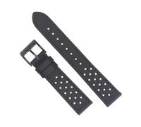 NLNKDTDPAK Rally Watch Band Quick Release Durable Sailcloth & Leather Watch Strap 18mm 19mm 20mm 22mm Watchband Accessories Perforated Belt(Black black line 2,19mm)