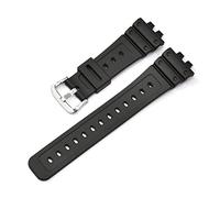 NLNKDTDPAK Rubber Strap Waterproof Resin Sport Bracelet Watchband Gold Metal Loop Holder Bezel Ring Fit For Casio For G-SHOCK For GMW-B5000(Nero)
