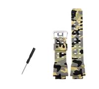 NLNKDTDPAK Silicone Rubber Watch Strap 16mm Convex Joint Black Red Orange Blue Green Beige Watchband Fit For CASIO Fit For G-SHOCK 3410 GW-9400 GW9300(A Camo grass green-S)