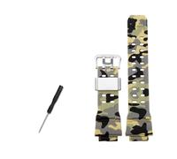 NLNKDTDPAK Silicone Rubber Watch Strap 16mm Convex Joint Black Red Orange Blue Green Beige Watchband Fit For CASIO Fit For G-SHOCK 3410 GW-9400 GW9300(B Camo grass green-S)