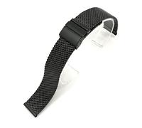 NLNKDTDPAK Stainless Steel Milanese Watch Strap Fit For Samsung For Galaxy Active Gear S2 S3 Butterfly Buckle Metal Wrist Bracelet 18mm 20mm 22mm(Nero,18mm)