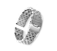 NLNKDTDPAK Stainless Steel Watchband 18mm 20mm 22mm 24mm Solid Metal Brushed Trapezoid Bracelet For Women Men Watch Accessories(Silver,18mm)