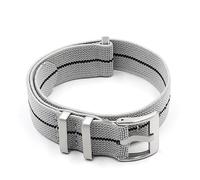 NLNKDTDPAK Trendy Brand Nylon Nato Strap Watch Elastic Belt French Troops Parachute Bag Watchband 18mm 20mm 22mm Military Wristwatch(Gray-Black Line,22mm)