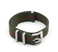 NLNKDTDPAK Trendy Brand Nylon Nato Strap Watch Elastic Belt French Troops Parachute Bag Watchband 18mm 20mm 22mm Military Wristwatch(Green-Red Line,18mm)