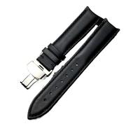 NLNKDTDPAK Universal Leather Watchband Watch Strap Scrub Pattern Fit For Breitlin-g Oris AT150 Bracelet Man Double Push Buckle 20mm 22mm(Black with clasp,24mm)