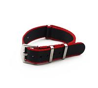 NLNKDTDPAK Watch Strap Nato Nylon Strap 20mm 22mm Universal Type Sports Troops Parachute Bag Watchband Pilot Military Watch Band(Black Red Edge,22mm)