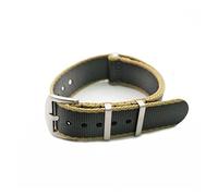 NLNKDTDPAK Watch Strap Nato Nylon Strap 20mm 22mm Universal Type Sports Troops Parachute Bag Watchband Pilot Military Watch Band(Grey khaki Edge,20mm)