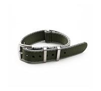 NLNKDTDPAK Watch Strap Nato Nylon Strap 20mm 22mm Universal Type Sports Troops Parachute Bag Watchband Pilot Military Watch Band(Green Gray Edge,22mm)