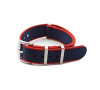 NLNKDTDPAK Watch Strap Nato Nylon Strap 20mm 22mm Universal Type Sports Troops Parachute Bag Watchband Pilot Military Watch Band(Blue Red Edge,20mm)